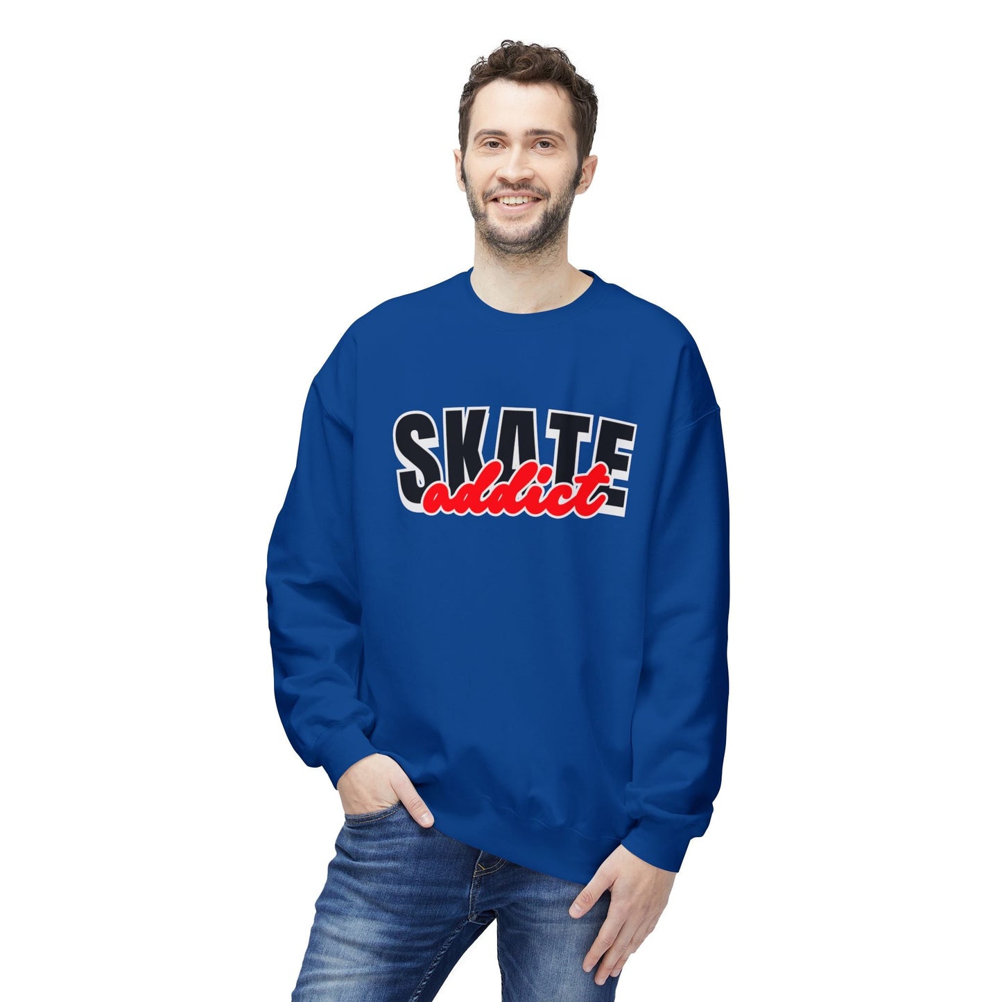 Skate Addict Unisex Fleece Crewneck Sweatshirt
