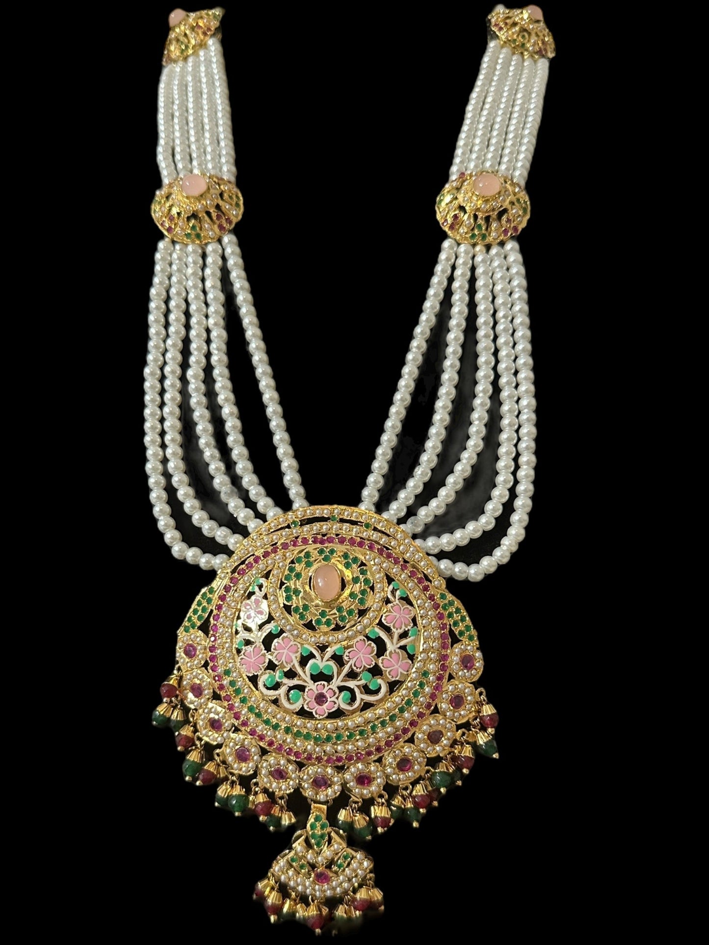 DLN126 Arshi jadau meena long Rani haar - Multicolor ( SHIPS IN 4 WEEKS )