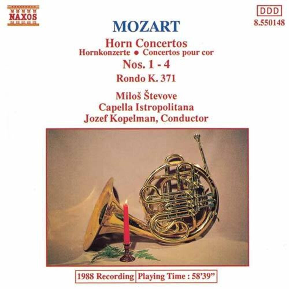 Milos Stevove - MOZART: Horn Concertos Nos. 1-4 / Rondo In E Flat Major Music CD