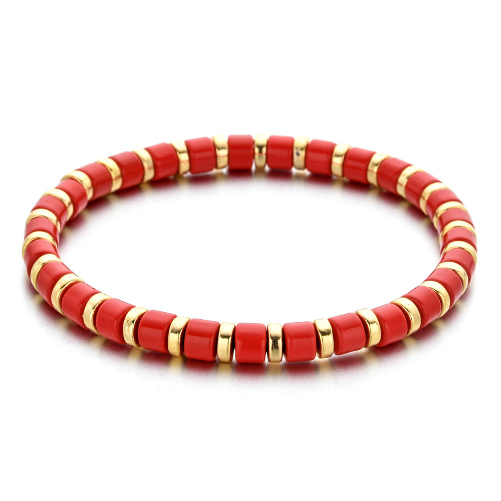 Enamel Beaded Charm Bar Bracelets - Charm Bar Styling
