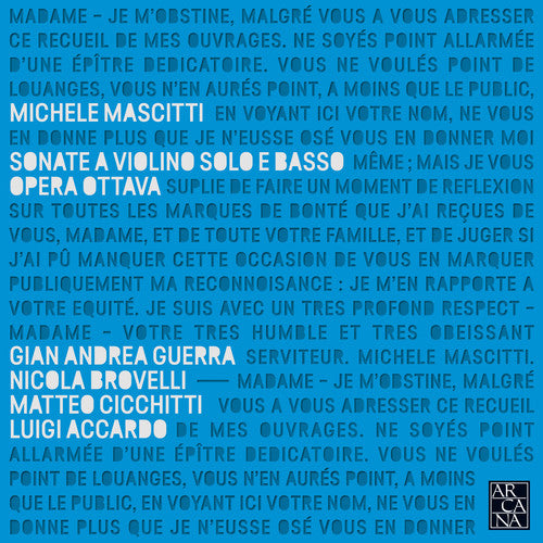 Mascitti - Sonate a Violino Solo E Basso Music CD