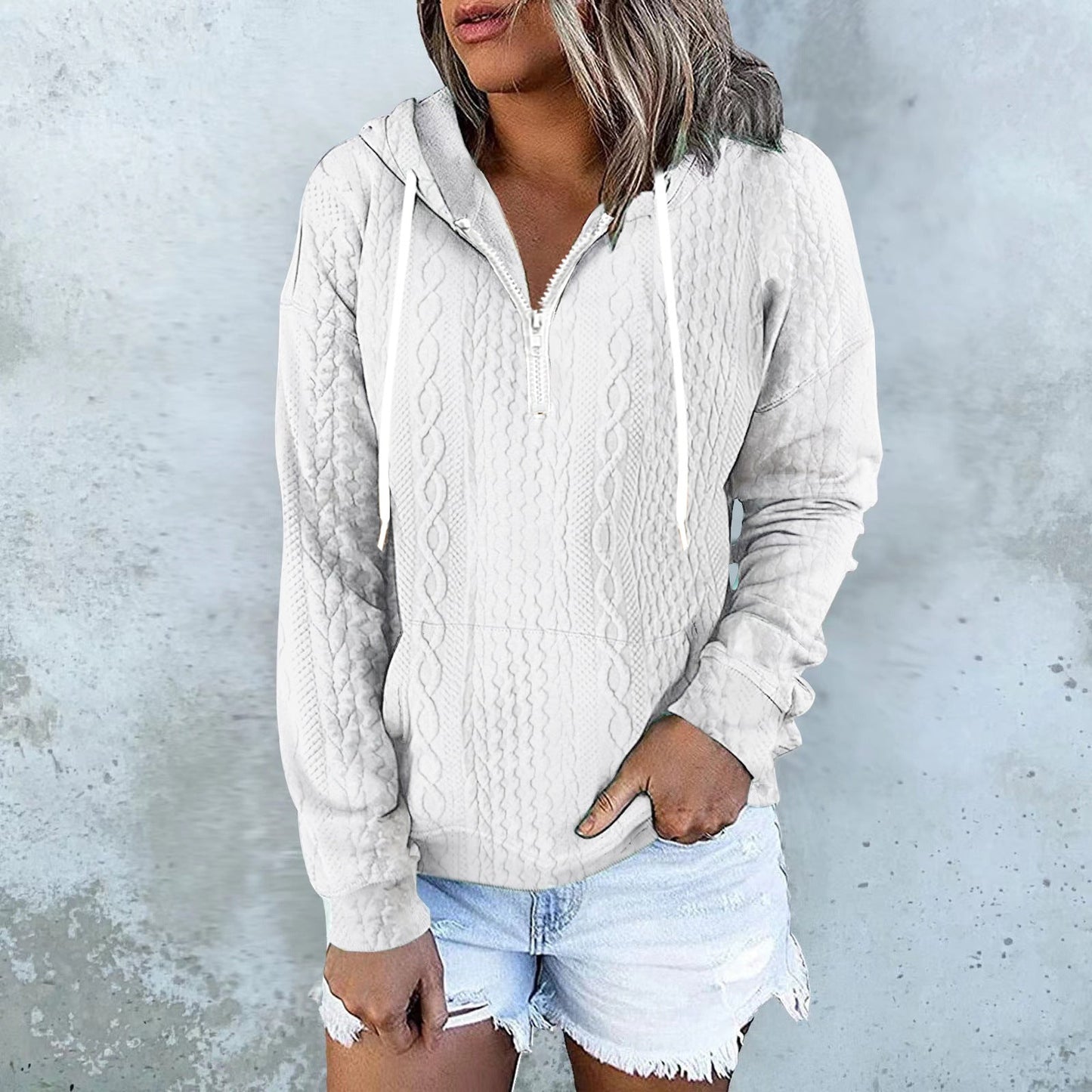Women’s Twist Texture Zip-Up Hoodie