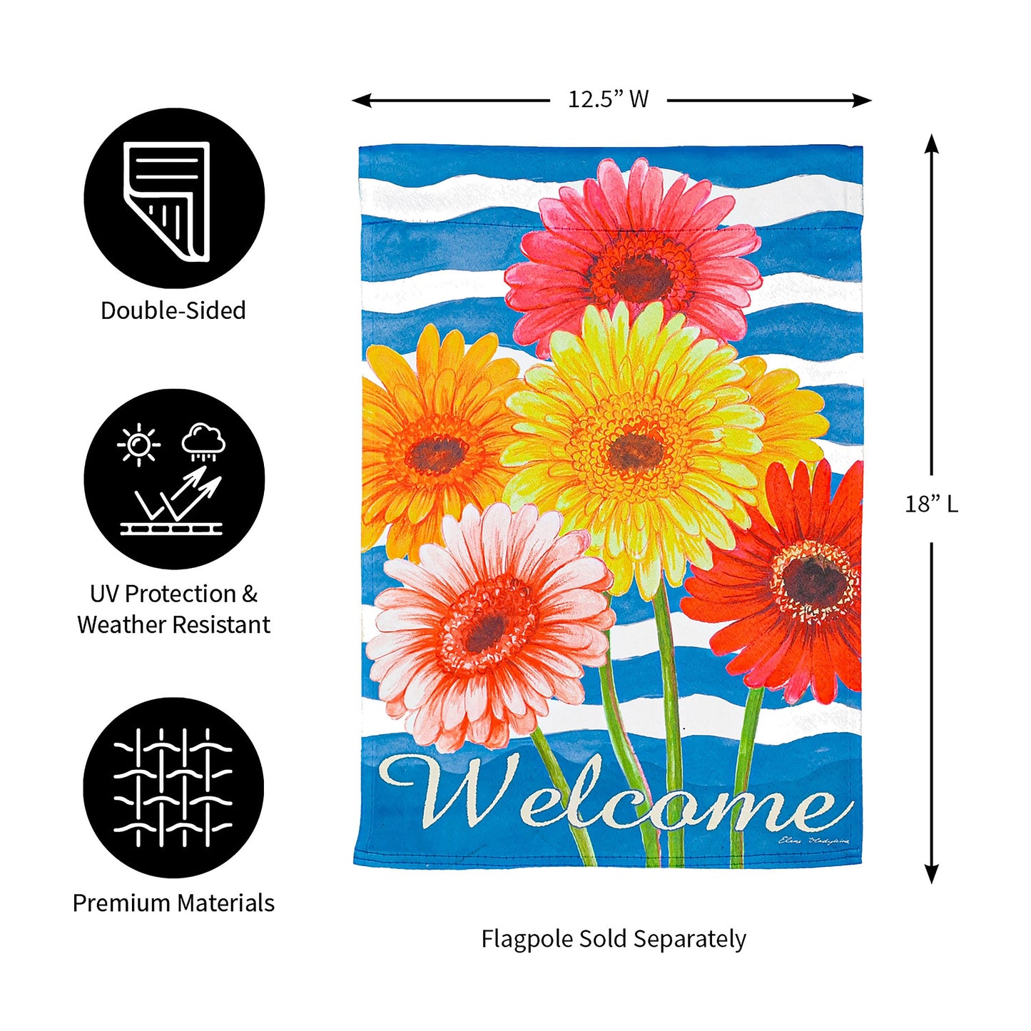 Spring Gerbera Bouquet Garden Suede Flag