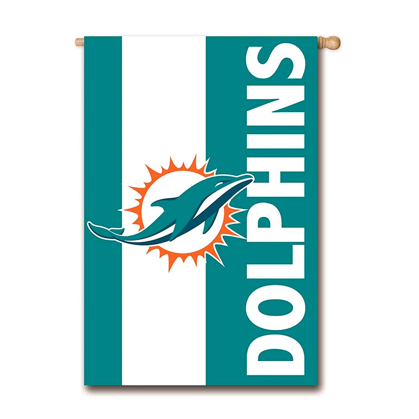 Double-Sided Embellished NFL Team Pride Applique House Flag, Miami Dolphins