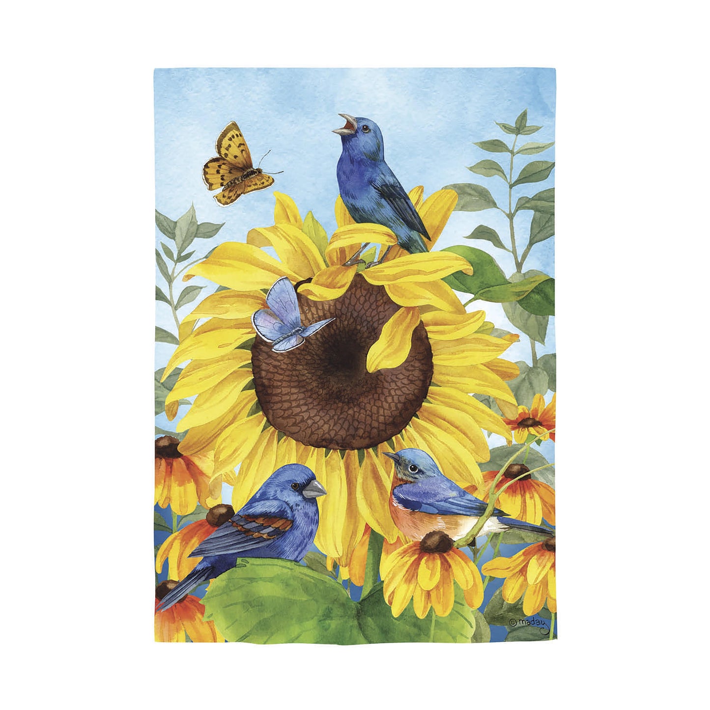Sunflower Glory Suede Garden Flag