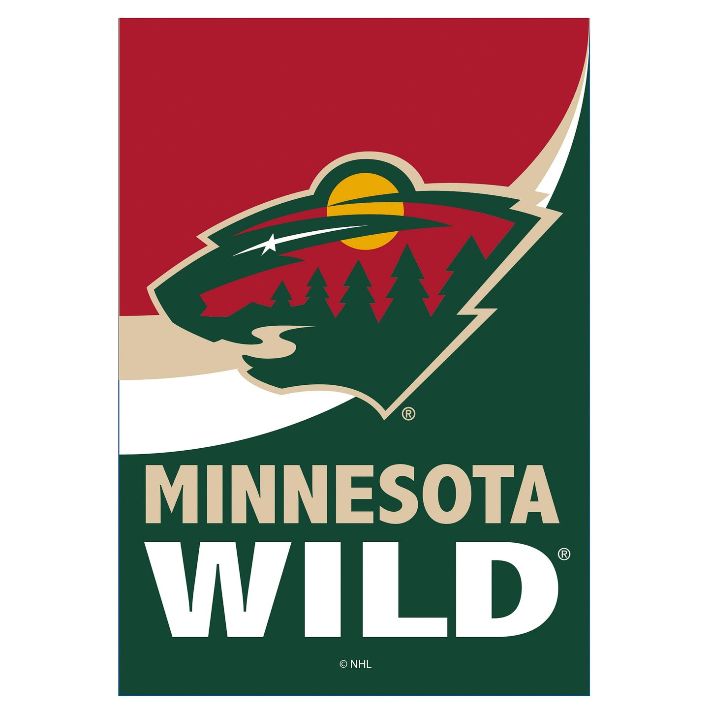 Minnesota Wild Burlap Flag House Size