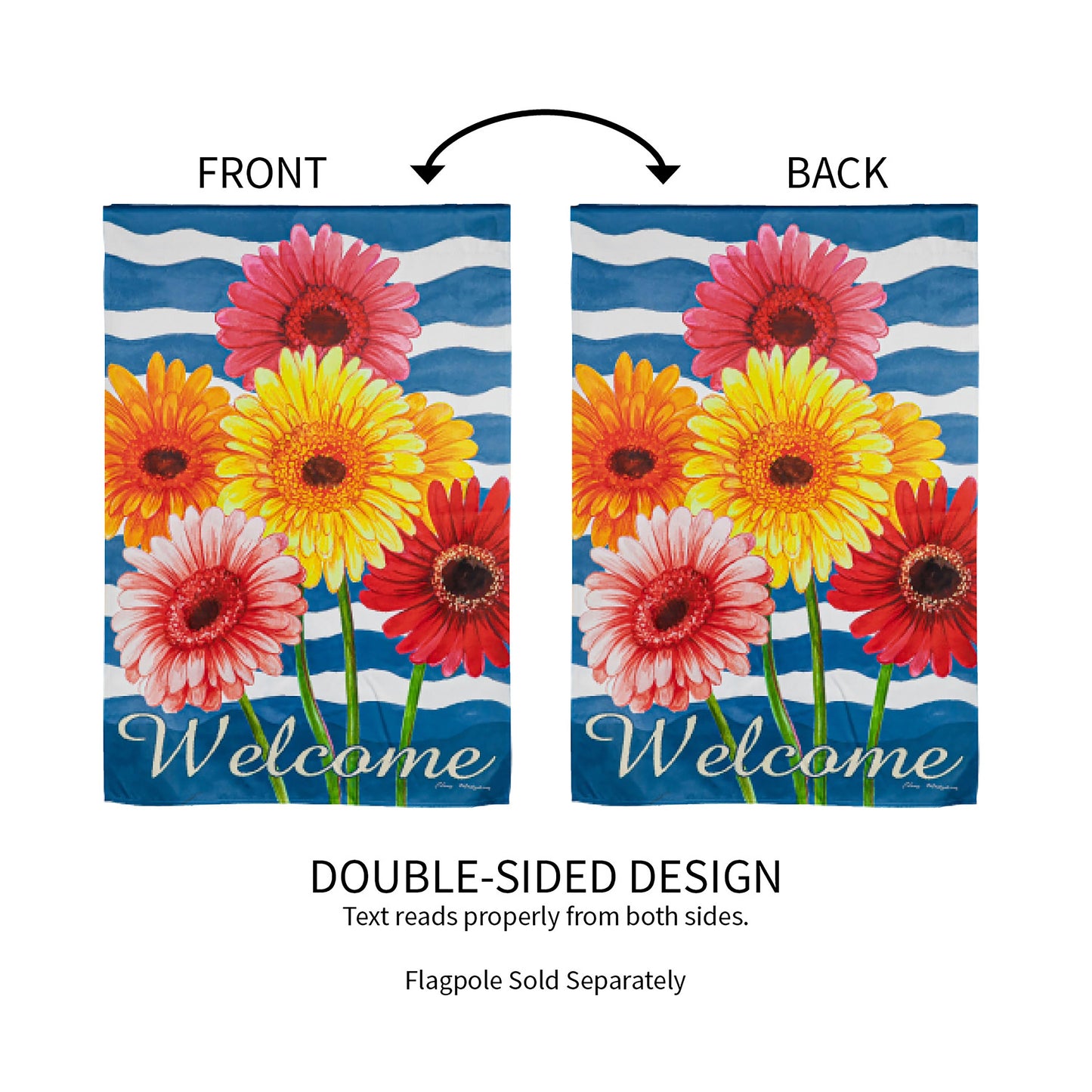 Spring Gerbera Bouquet House Suede Flag