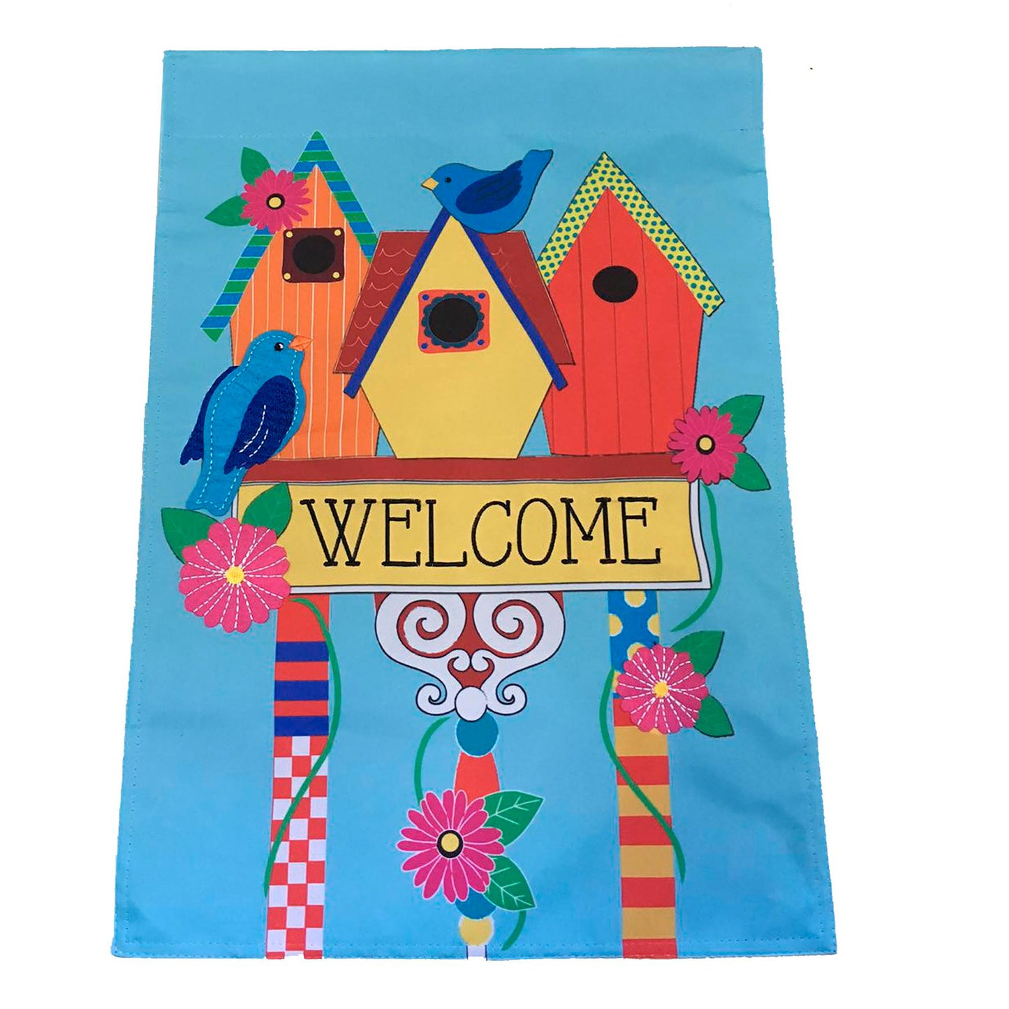Birdhouse Welcome Garden Flag