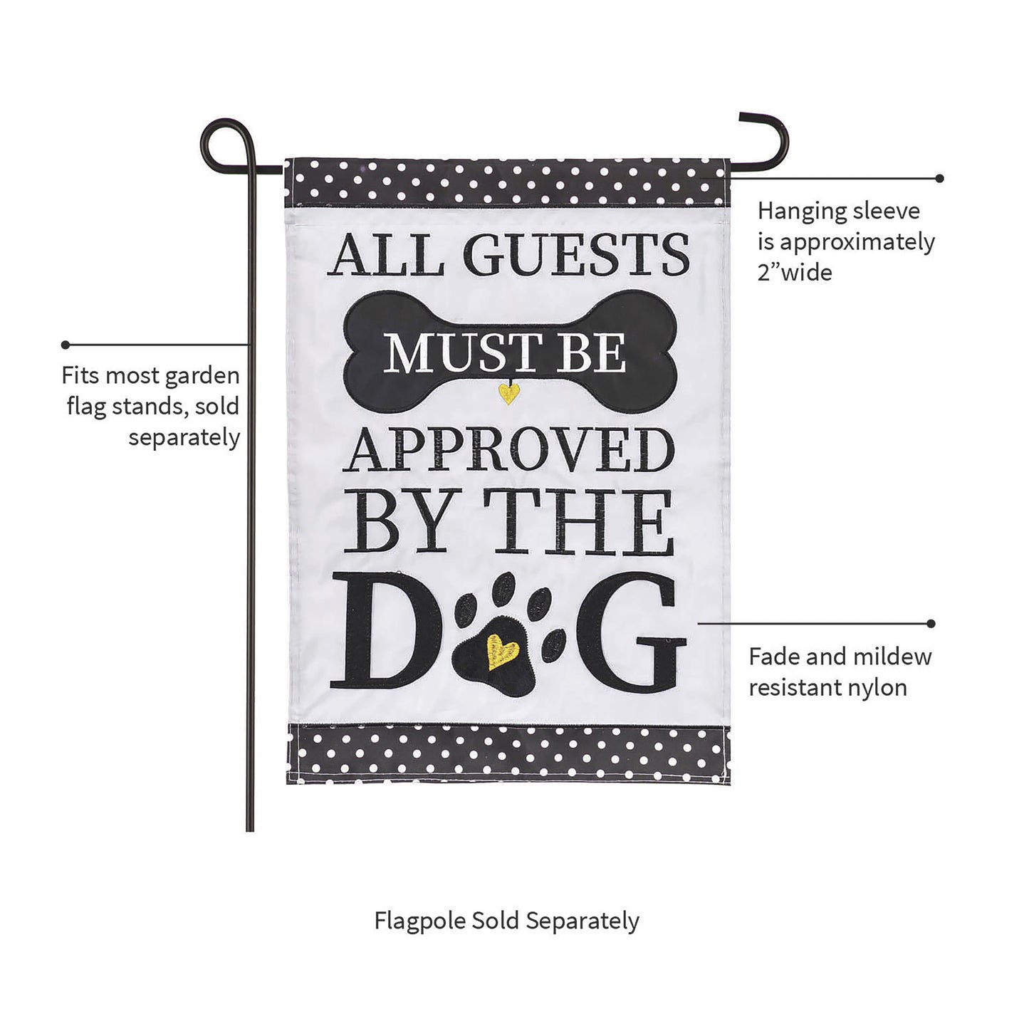 Approved by the Dog Garden Applique Flag