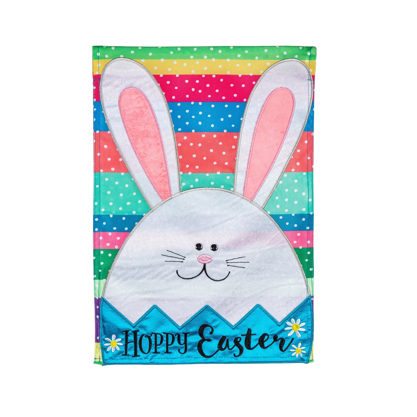 Easter Egg Bunny Applique Garden Flag