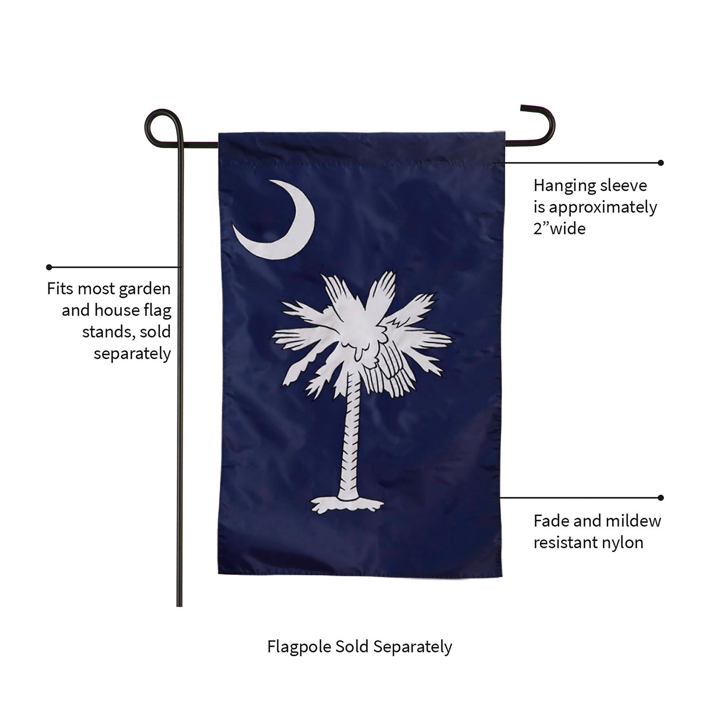 South Carolina Garden Applique Flag