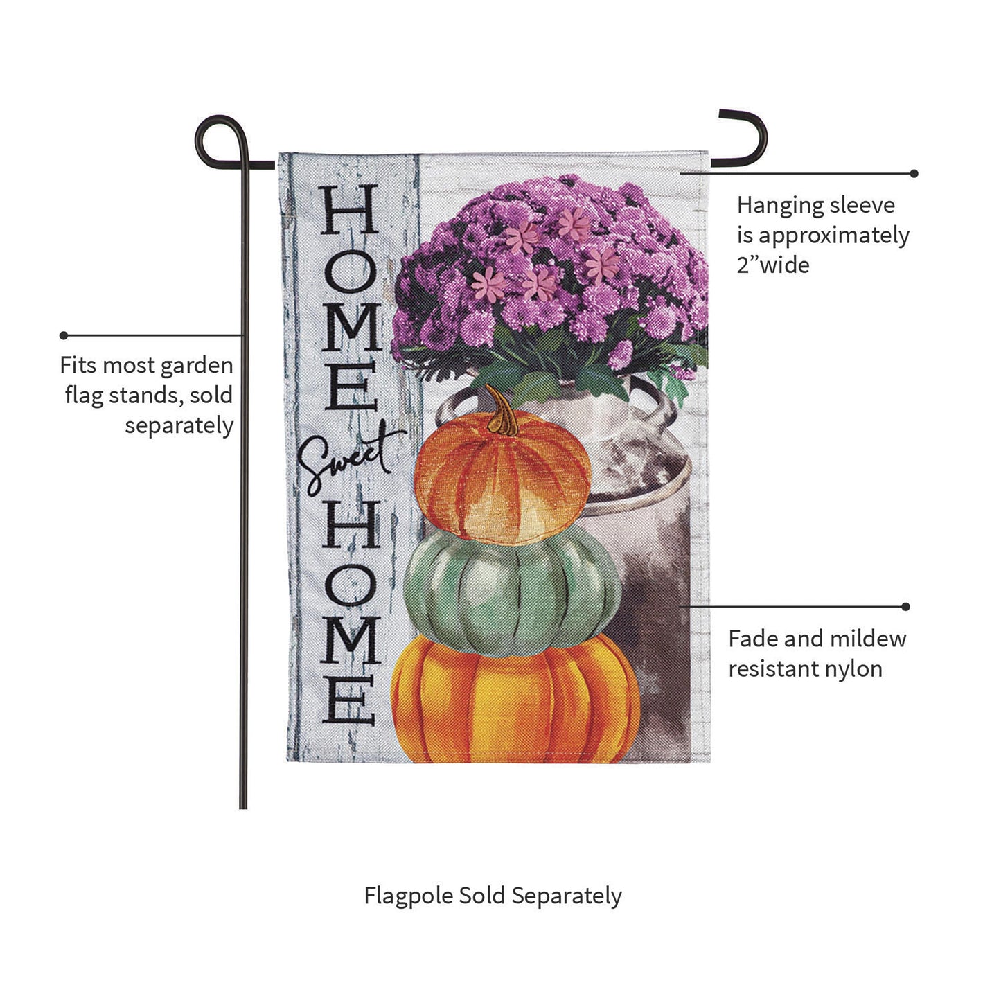 Rustic Fall Greetings Garden Burlap Flag