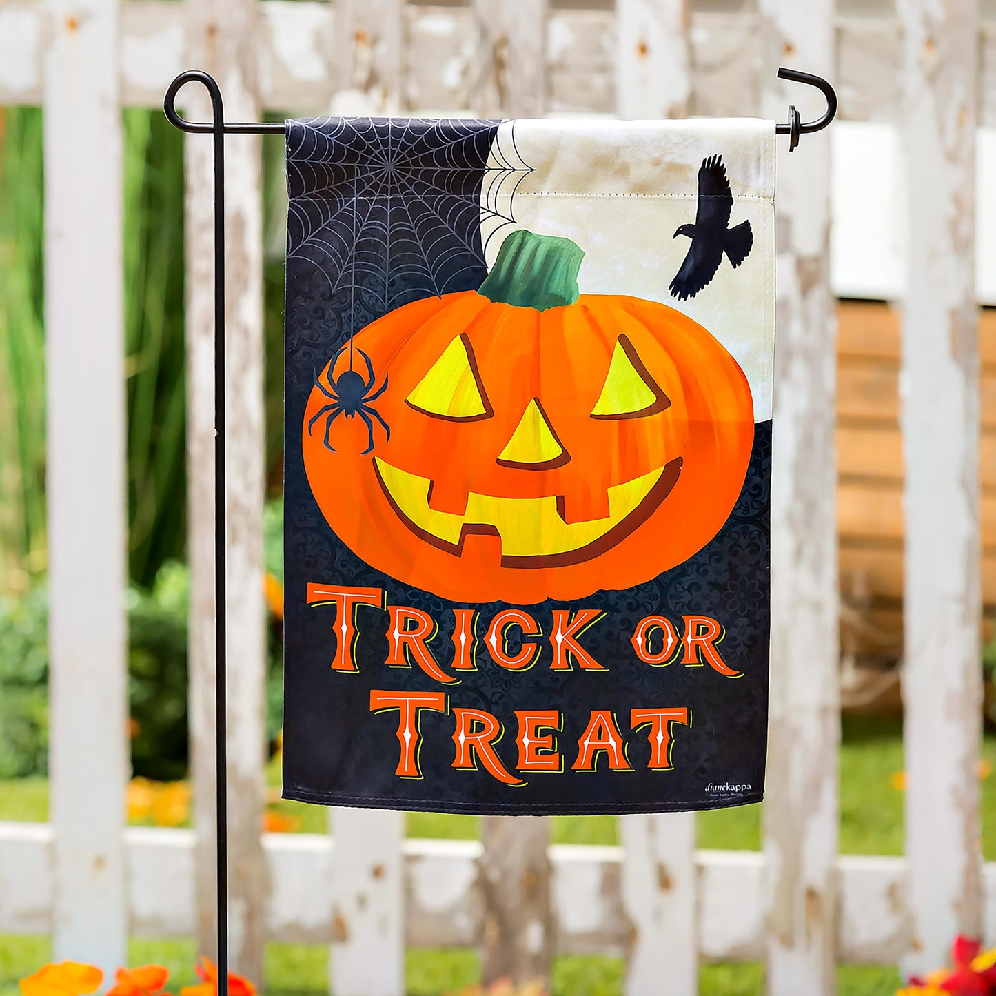 Trick or Treat Jack O'Lantern Pumpkin Garden Suede Flag