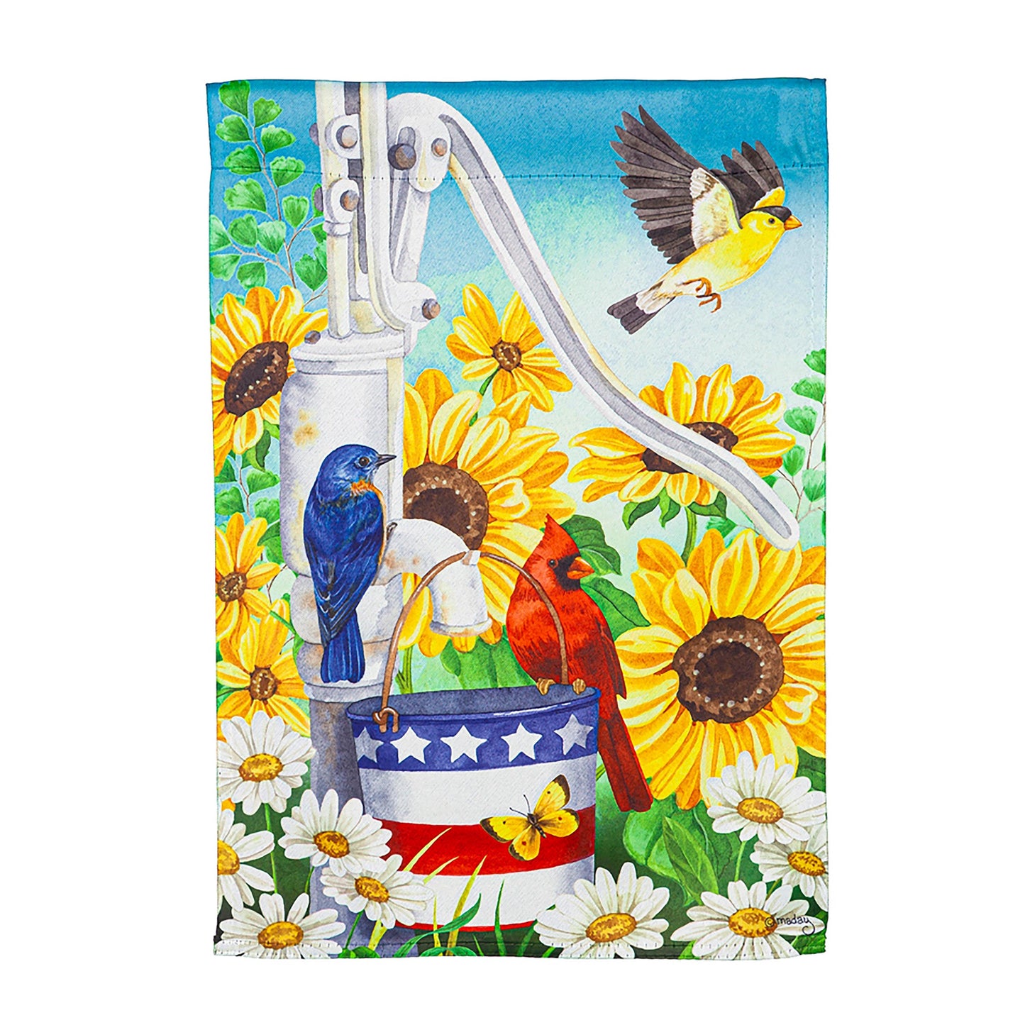 Patriotic Pump Garden Suede Flag