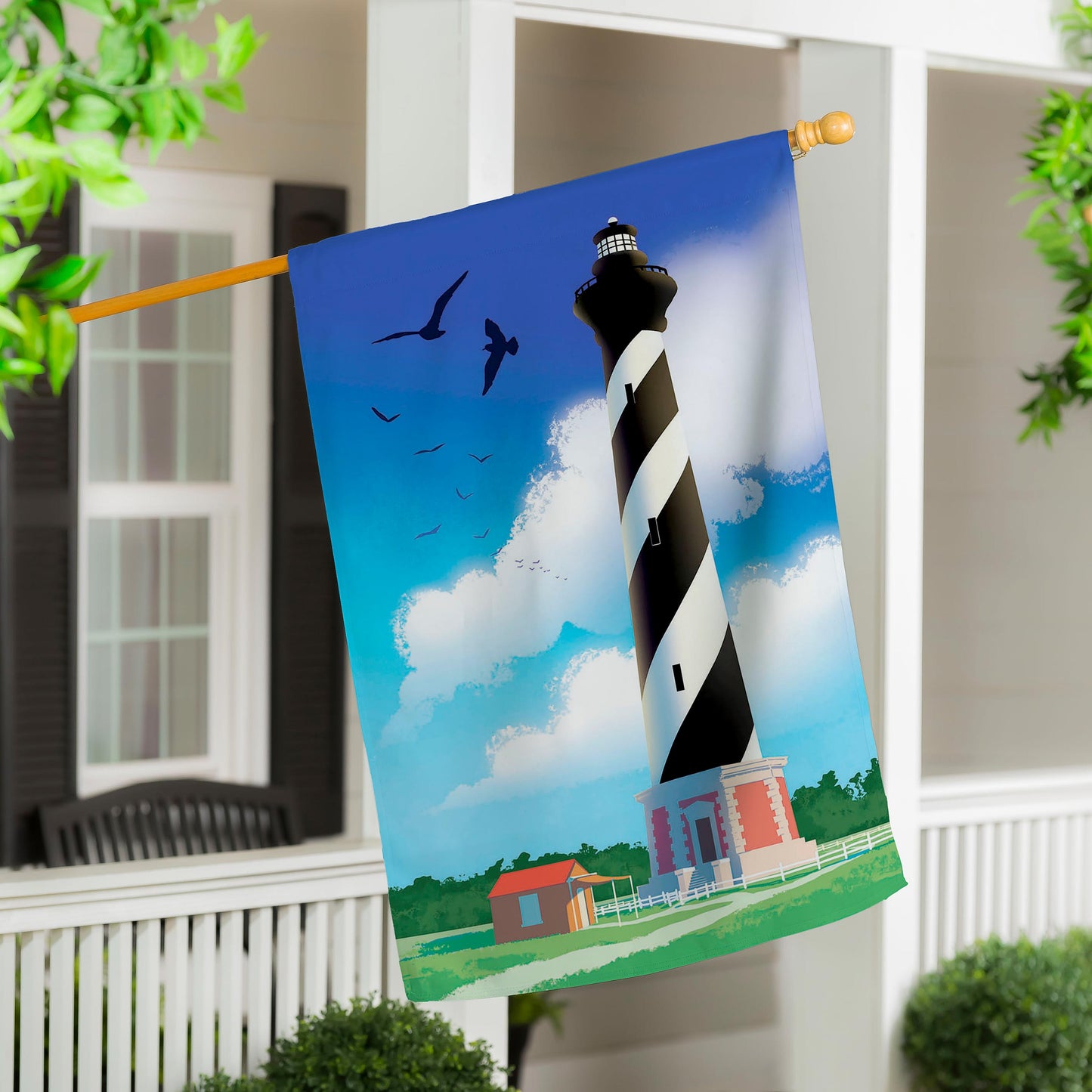 Hatteras Lighthouse Suede House Flag
