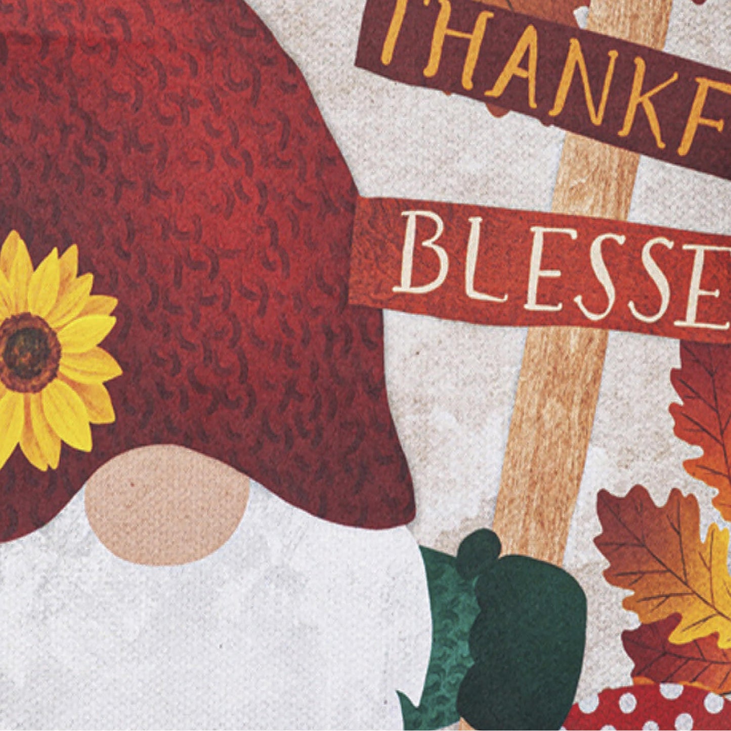 Grateful Fall Gnome Garden Suede Flag