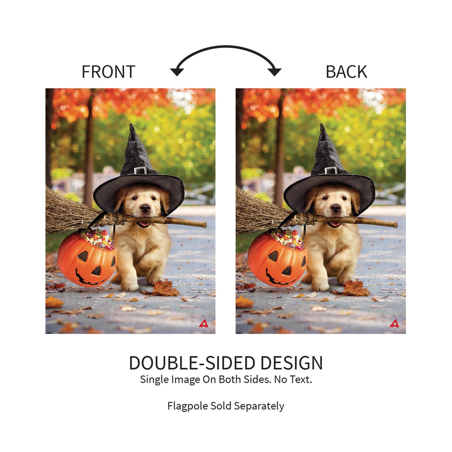 Goldens With Broom Suede Garden Flag