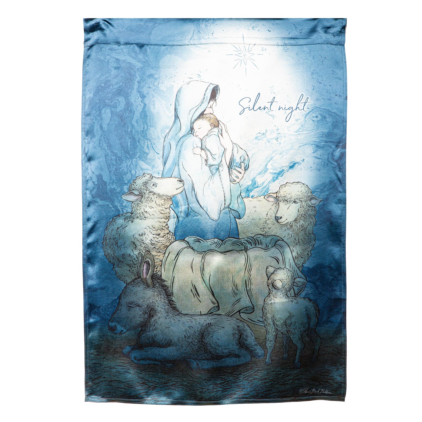 Silent Night Lustre House Flag