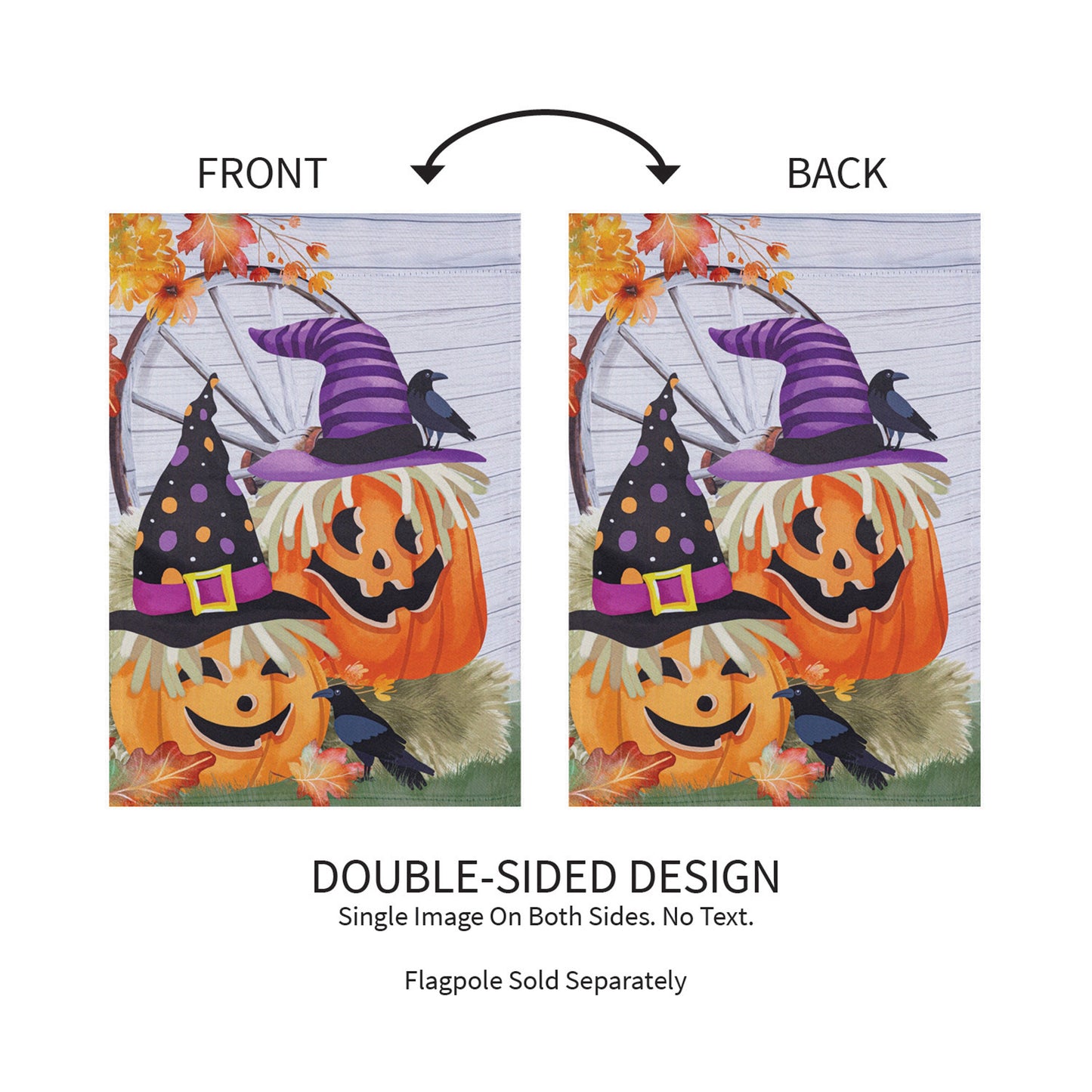 Couple Of Jacks Pumpkin Suede Garden Flag