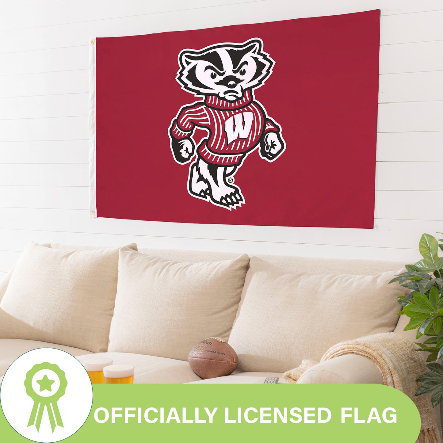 University of Wisconsin-Madison Single Sided Flag w/ 2 Grommets, 3'x5'