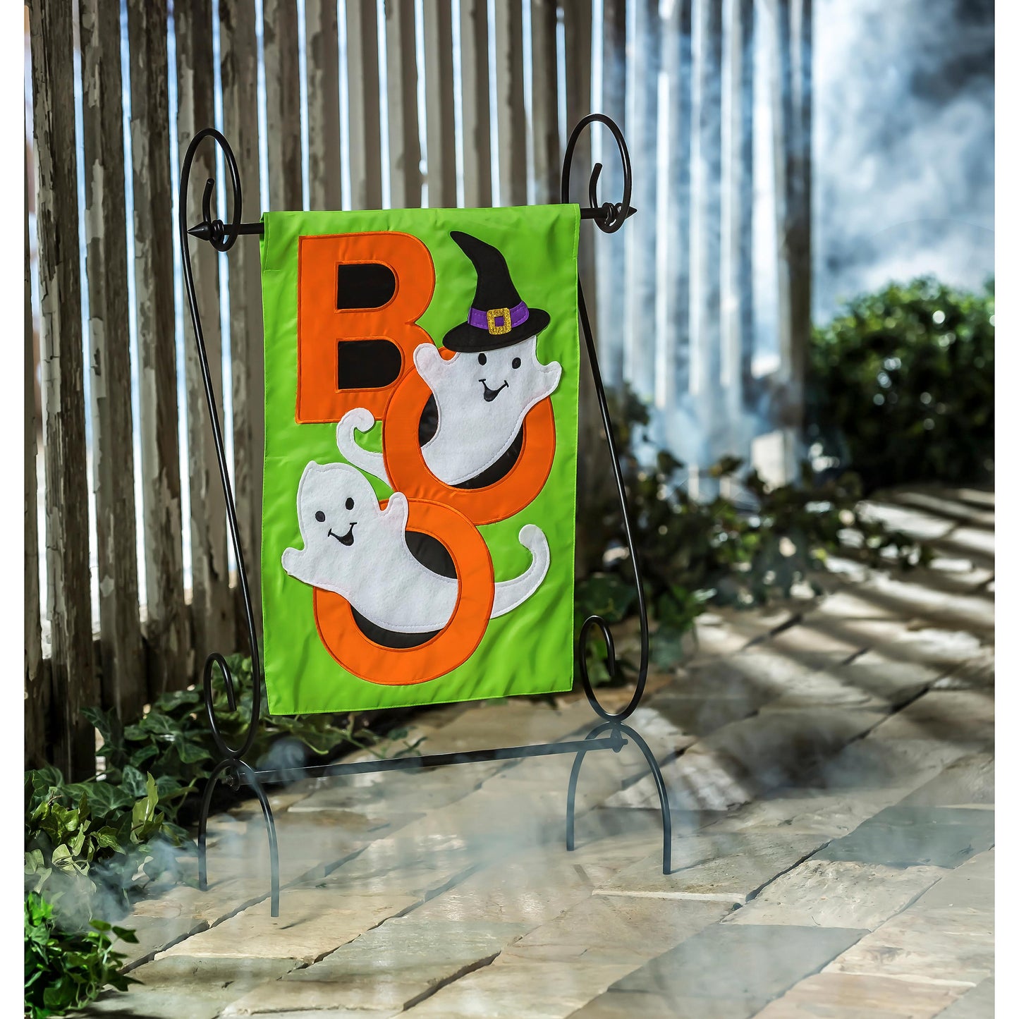BOO Ghosts Garden Applique Flag