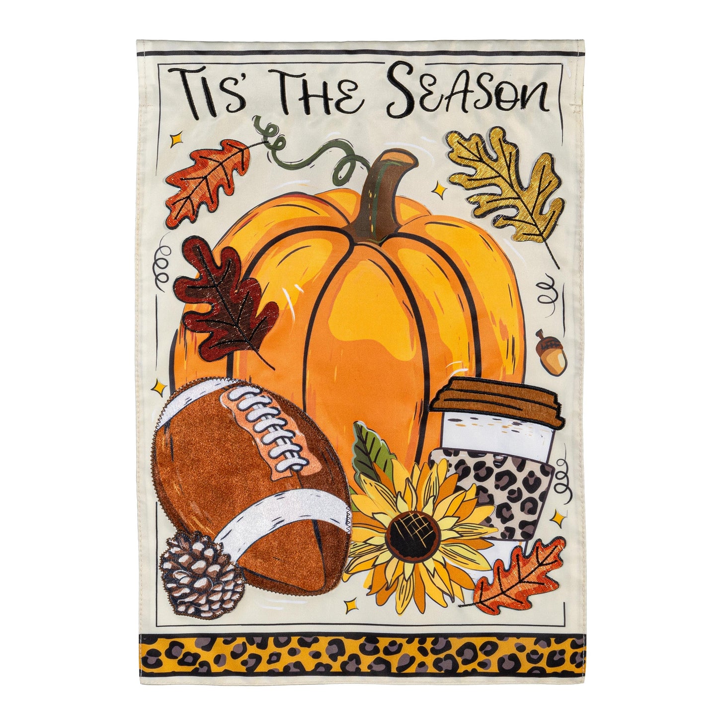 Tis' The Season Fall Applique Garden Flag