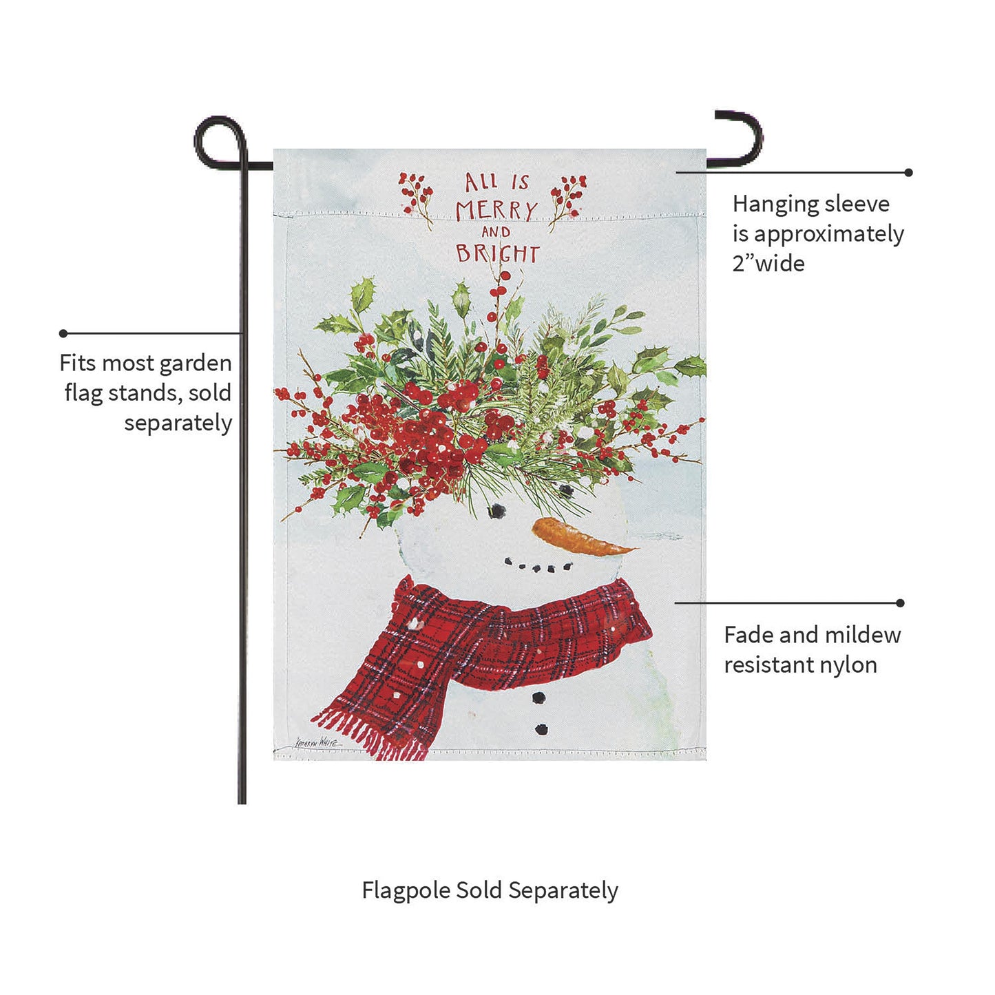 All is Merry and Bright Suede Garden Flag