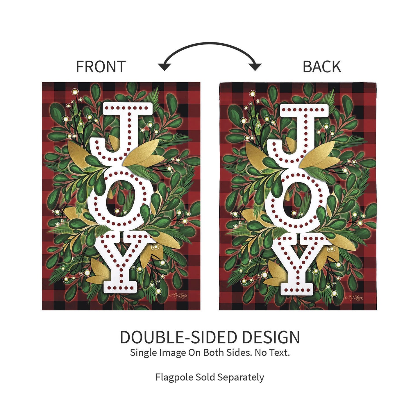 Holiday Joy Burlap Garden Flag