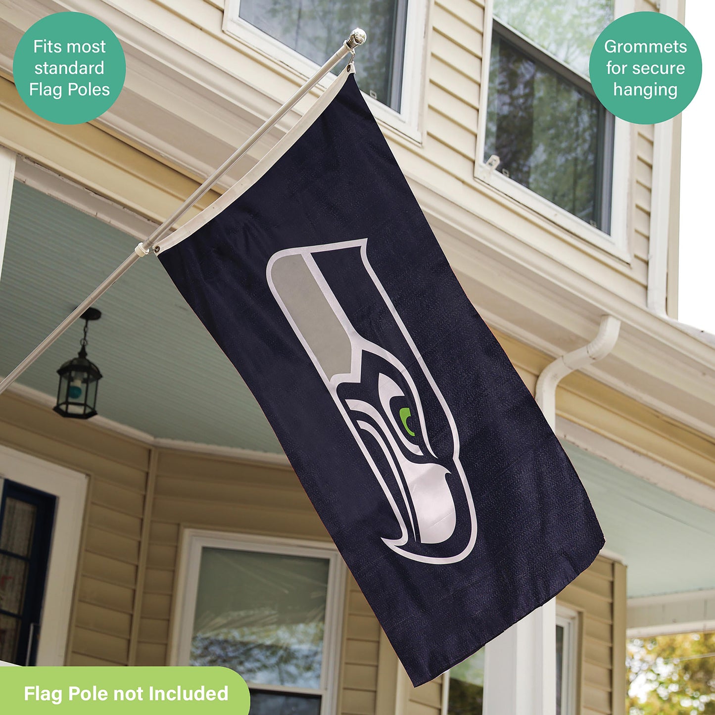 Seattle Seahawks Single Sided Estate Flag with 2 Grommets, 3'x5'