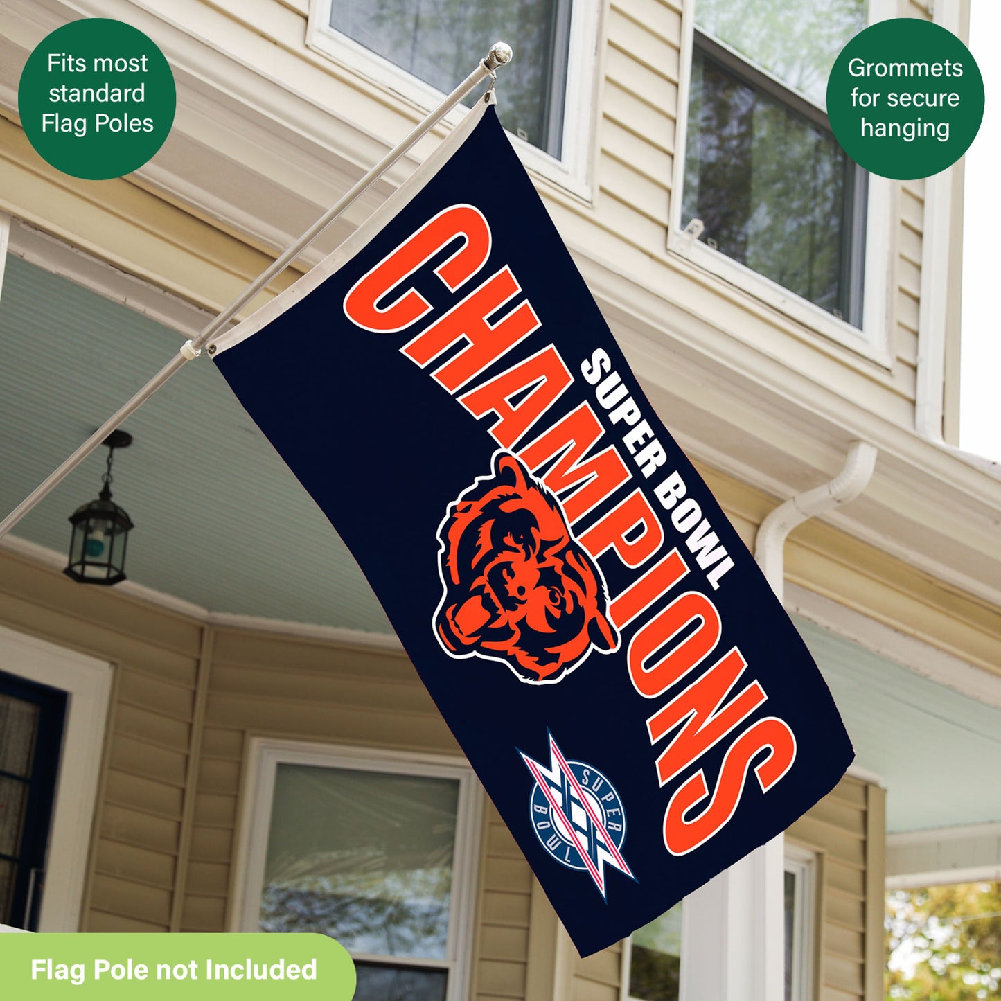 Chicago Bears Superbowl XX Champions Football 3x5 Flag