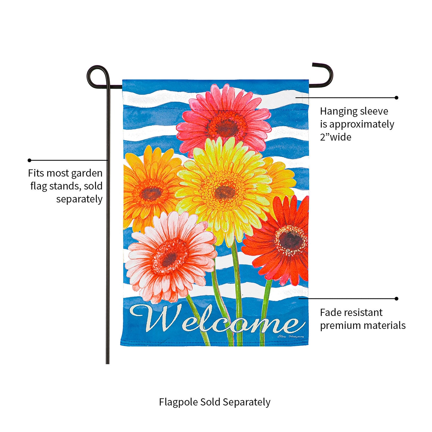 Spring Gerbera Bouquet Garden Suede Flag