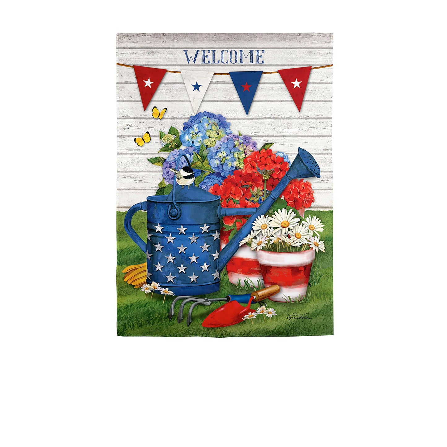 Patriotic Gardening Garden Suede Flag