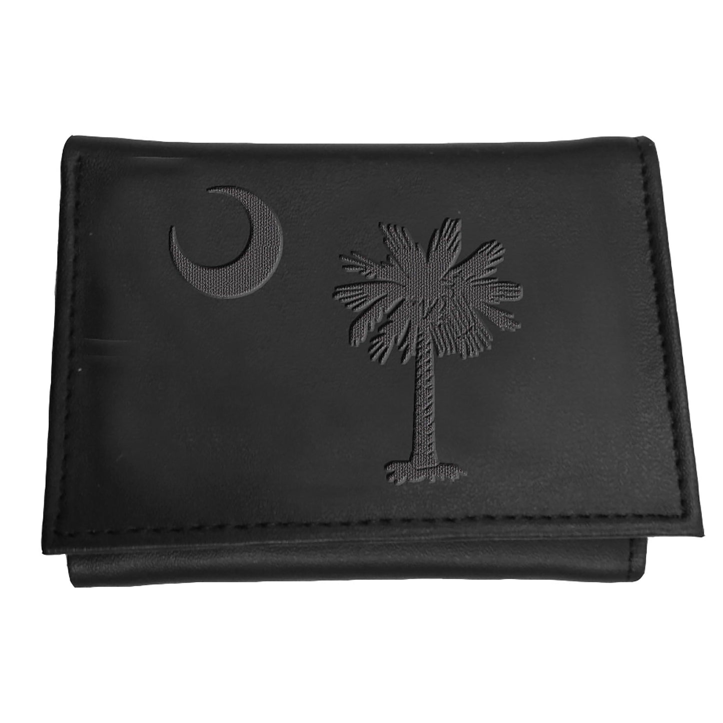 Tri-Fold Wallet, Black, South Carolina State Flag Logo