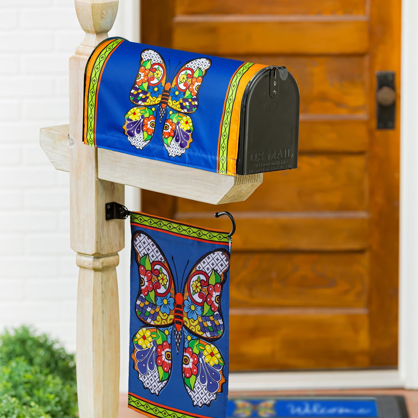 Talavera Butterfly Applique Garden Flag