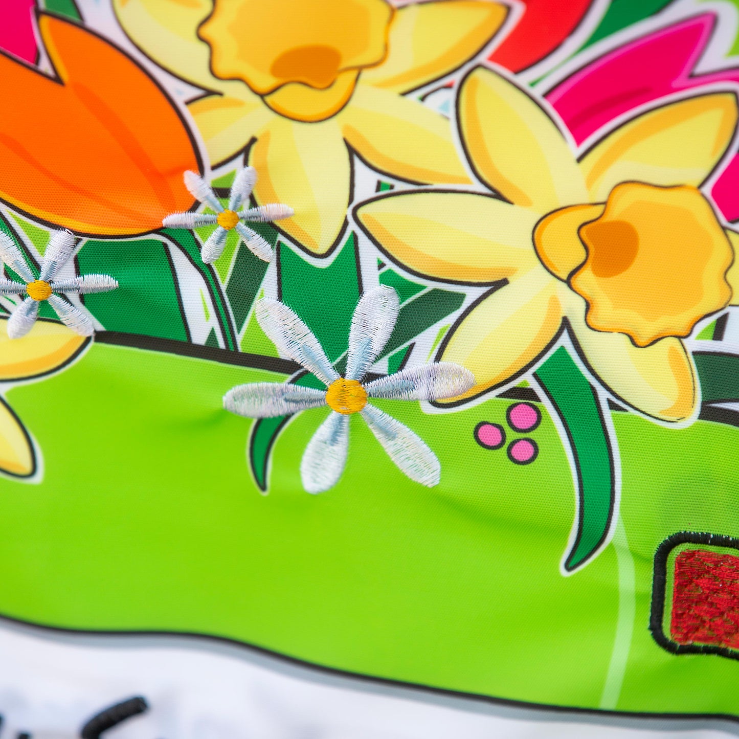 Springtime Truck Garden Applique Flag