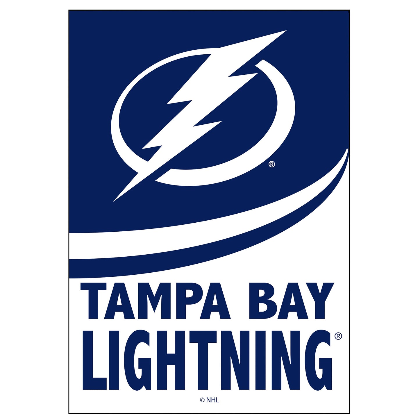 Tampa Bay Lightning Burlap Flag House Size