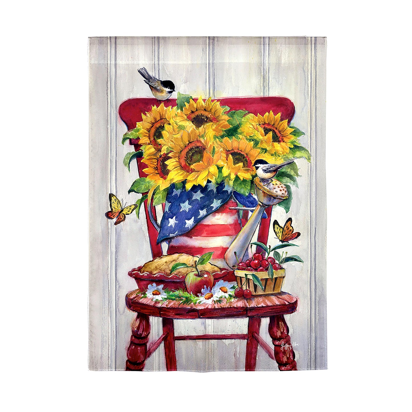 American Sunflowers Garden Textured Suede Flag