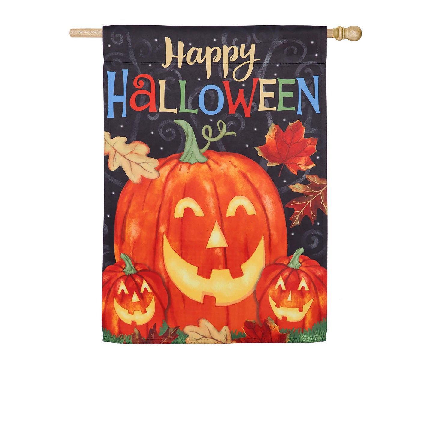 Haunted Halloween House Suede Flag