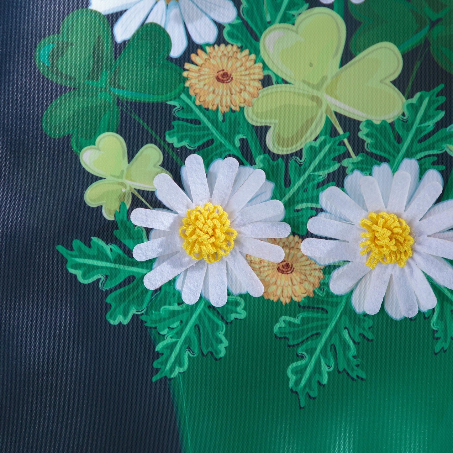 Happy St. Patrick's Day Floral Hat Applique Garden Flag