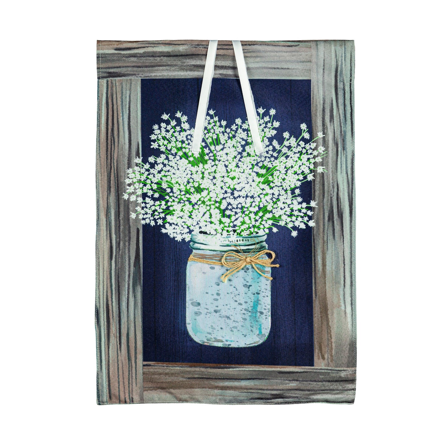 Hanging Mason Jar Garden Linen Flag