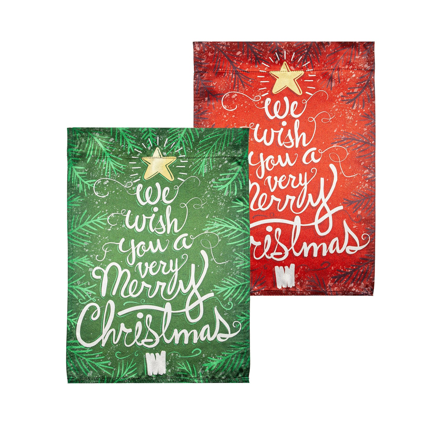 We Wish You a Merry Christmas Reversible Lustre Garden Flag