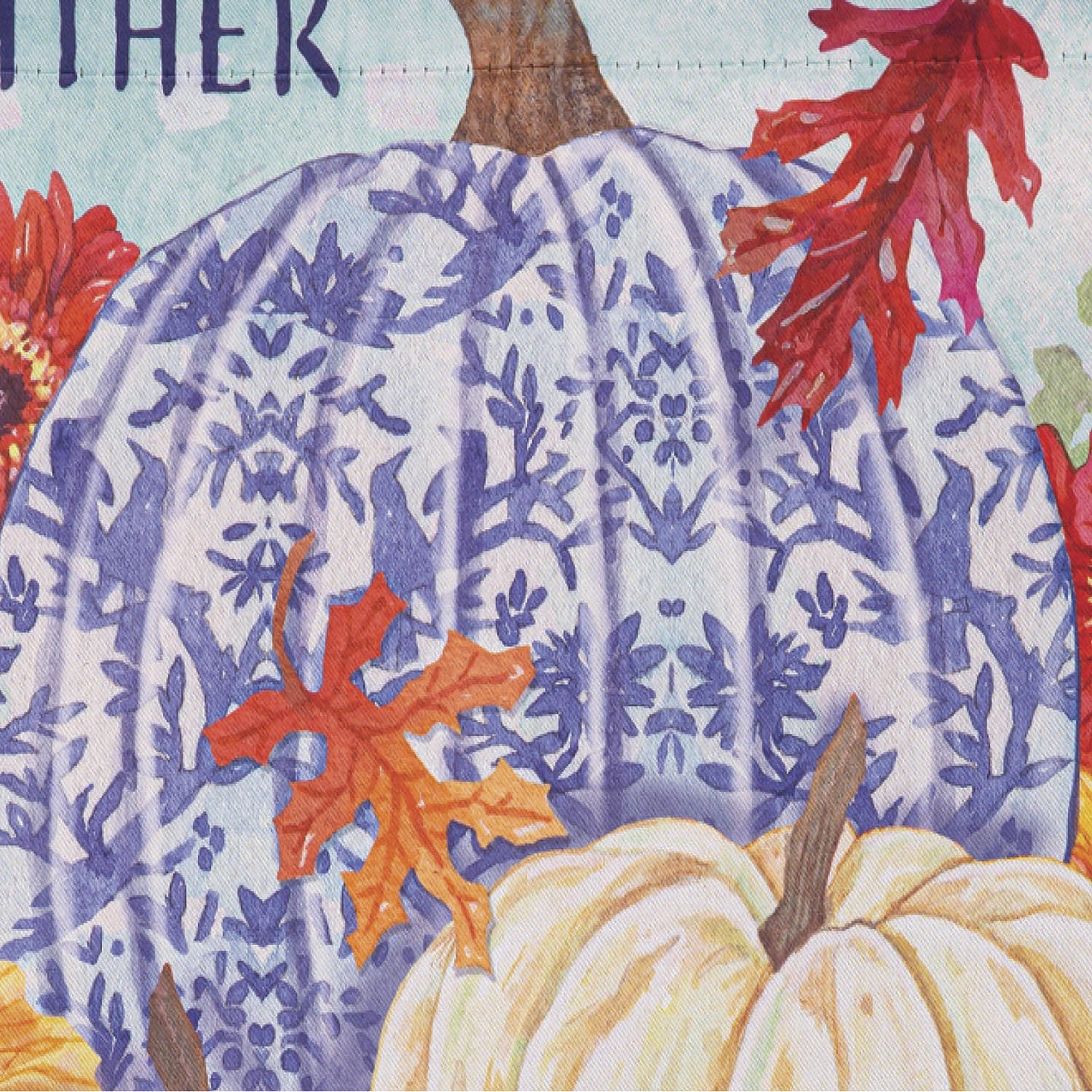 Changing Seasons Pumpkins Suede Garden Flag