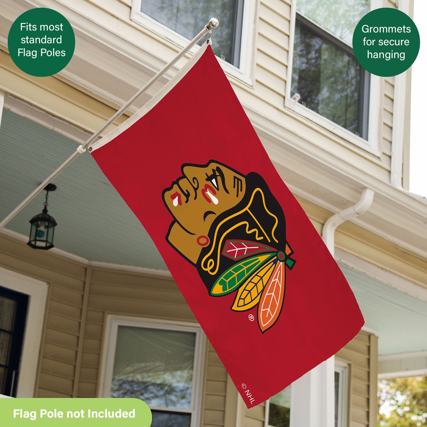 Chicago Blackhawks Single Sided Estate Flag with 2 Grommets, 3'x5'