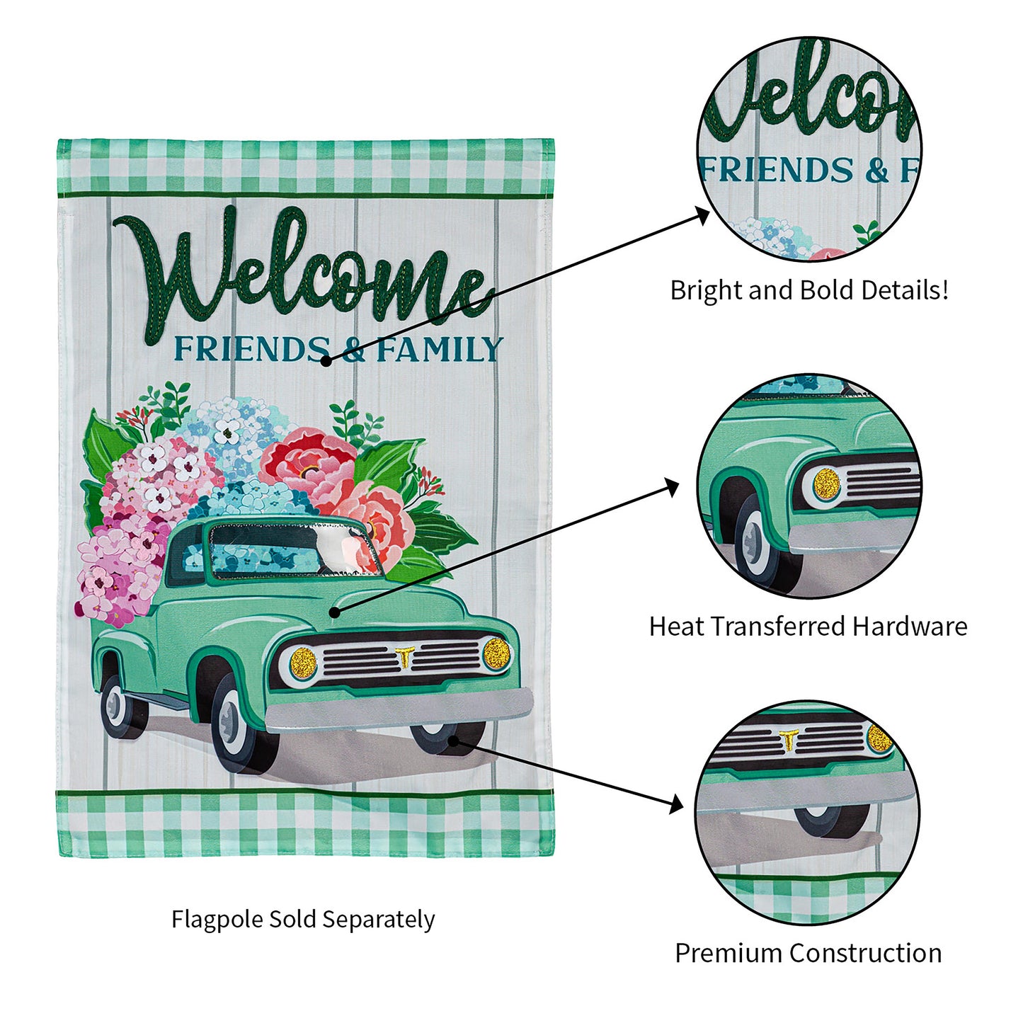 Spring Flower Delivery Garden Applique Flag