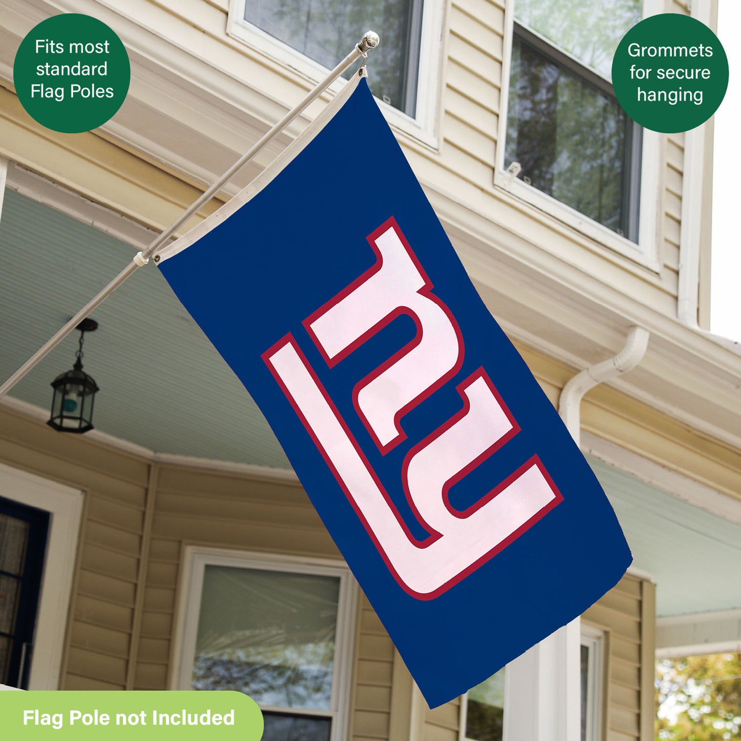 New York Giants Single Sided Flag with 2 Grommets, 3'x5'
