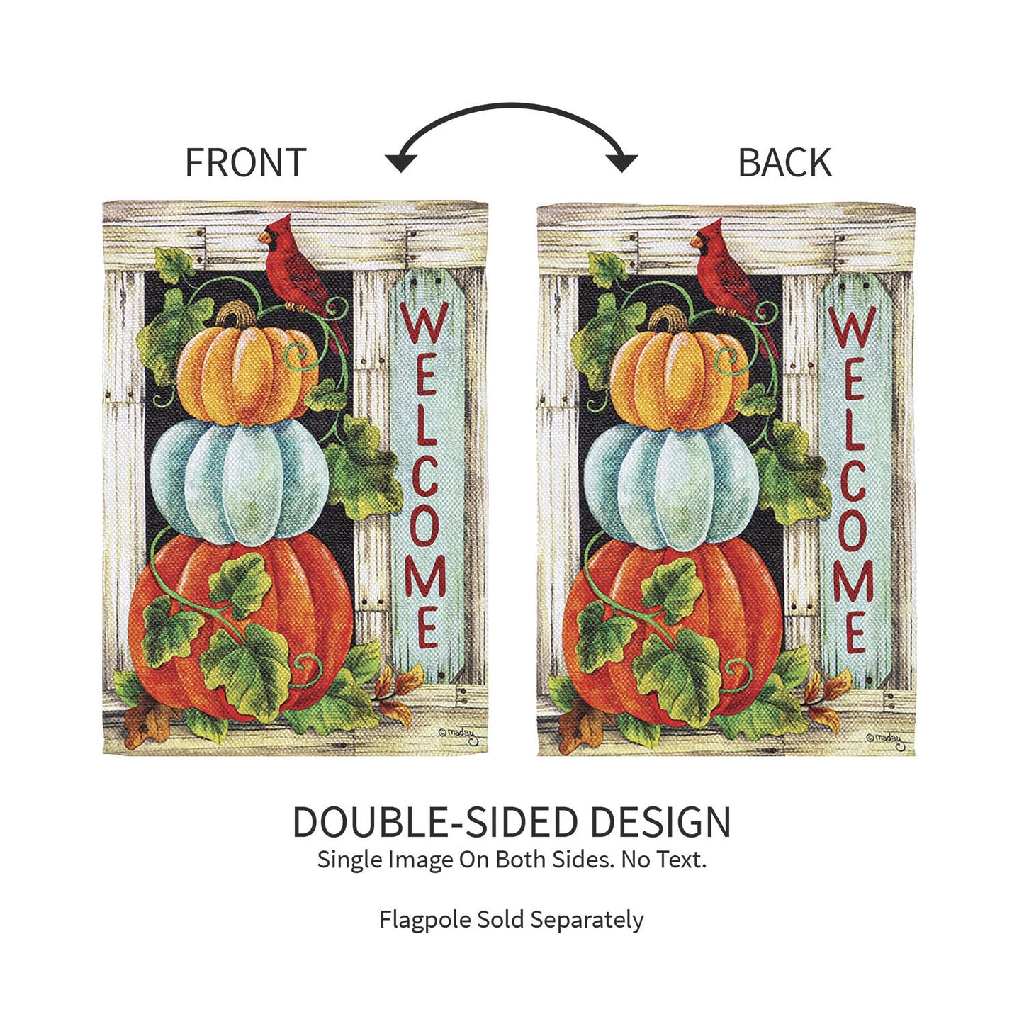 Pumpkin Stack Garden Textured Suede Flag