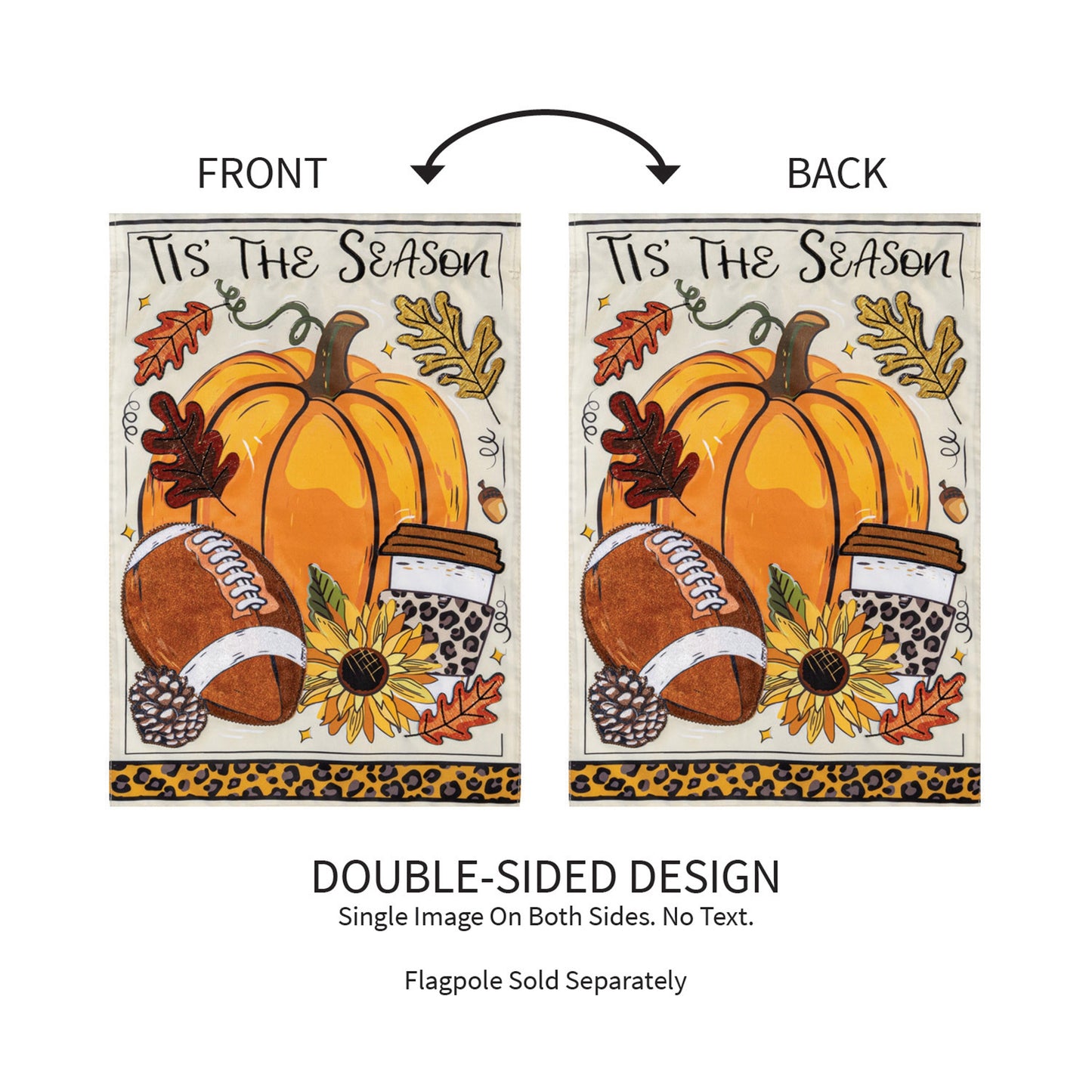 Tis' The Season Fall Applique Garden Flag