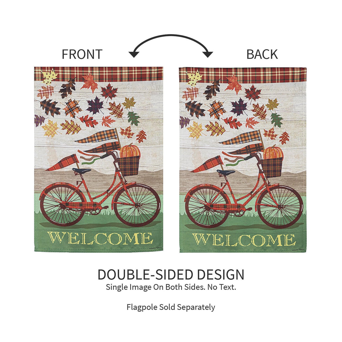 Fall Bicycle Garden Suede Flag