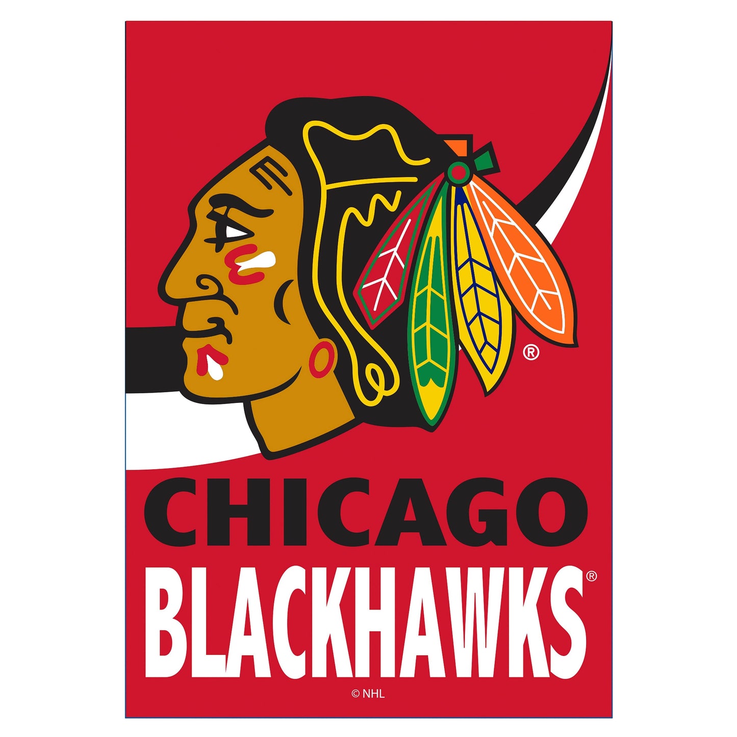Chicago Blackhawks Burlap Flag GDN Size