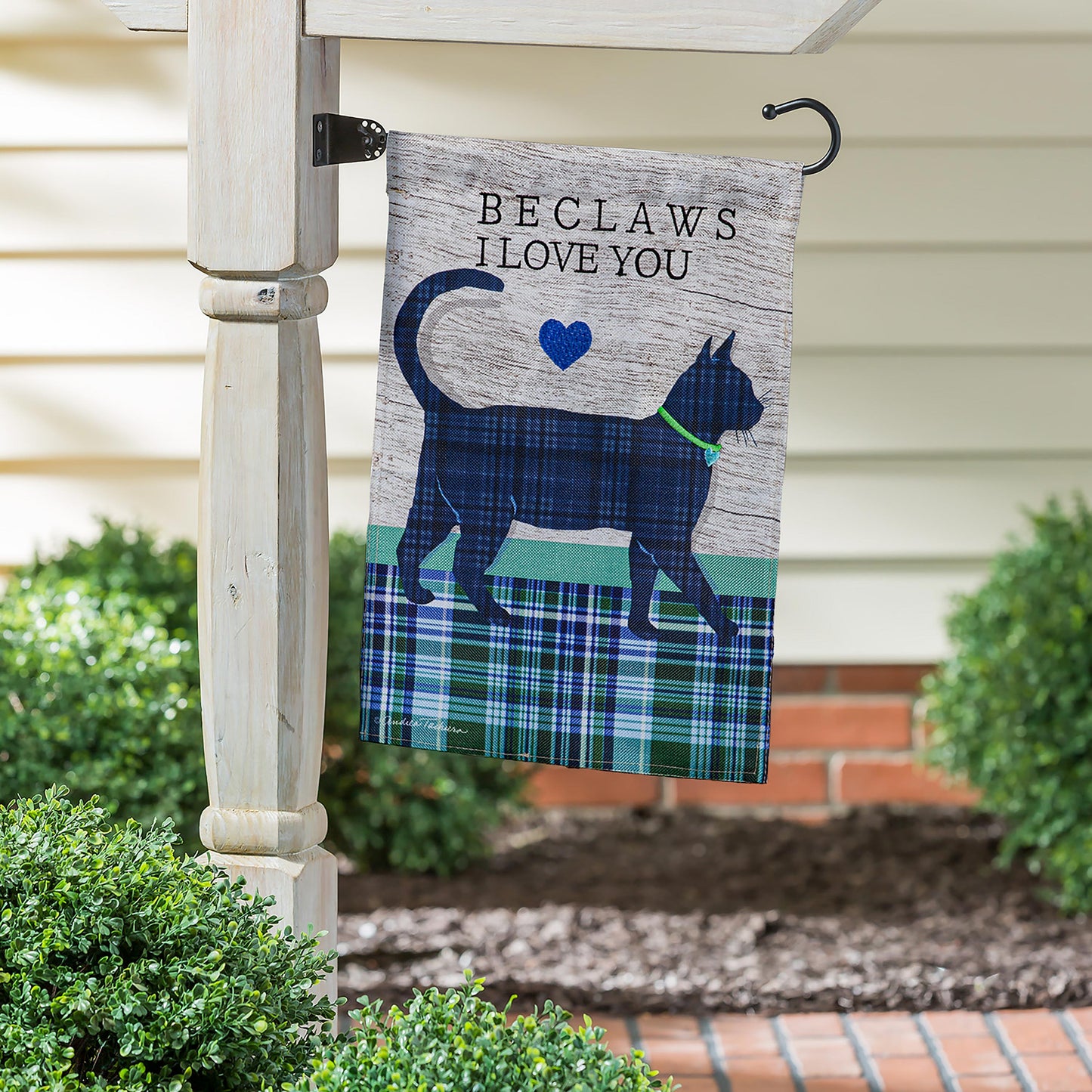 Beclaws I Love You Garden Burlap Flag